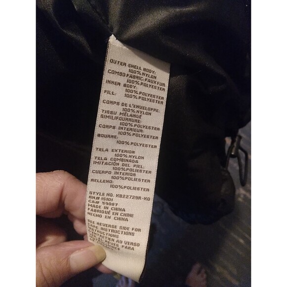 Koolaburra By Ugg Women’s Puffer Full Zip Jacket Black  Faux Fur Sherpa Collar - Picture 8 of 9